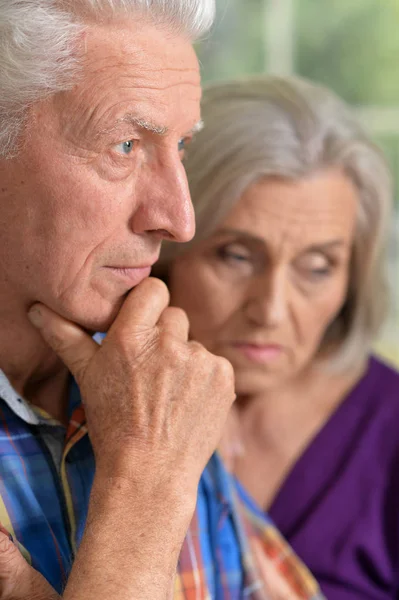 Portrait Sad Senior Couple Posing — Stock Photo, Image