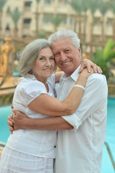 Senior Couple Tropic Hotel Resort — Stock Photo, Image