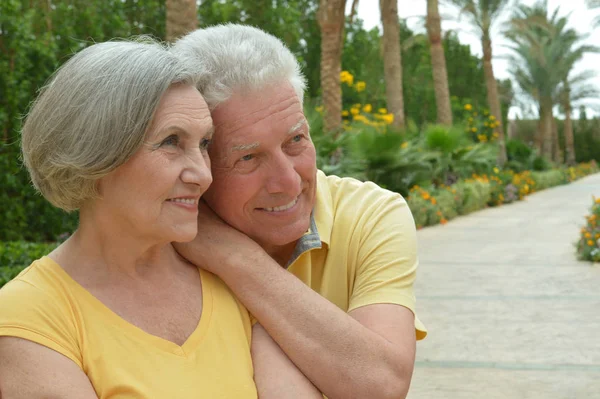 Szczęśliwa Para Starszy Piękny Przytulanie — Zdjęcie stockowe