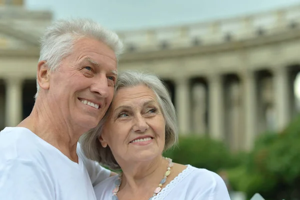 Happy Senior Couple City Street — Stock Photo, Image