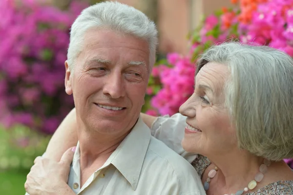 Vackra Lyckliga Senior Paret Kramas — Stockfoto