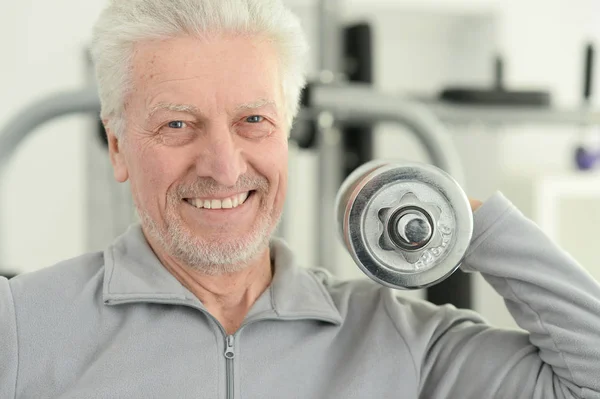 Elderly Man Gym Exercise — Stock Photo, Image