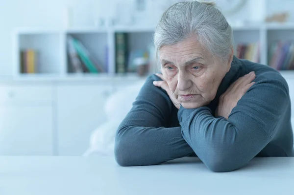 Close Portrait Tired Senior Woman — Stock Photo, Image