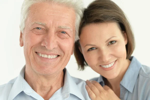 Senior Mann mit erwachsener Tochter — Stockfoto