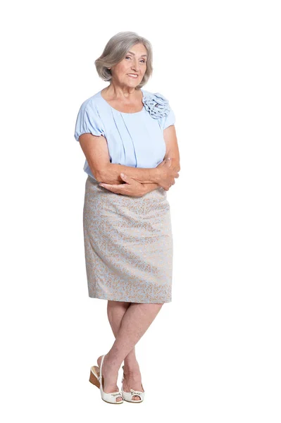 Donna anziana allegra — Foto Stock