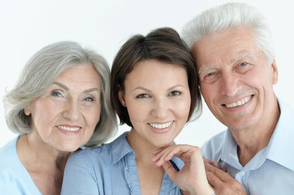 Glad familjeporträtt — Stockfoto