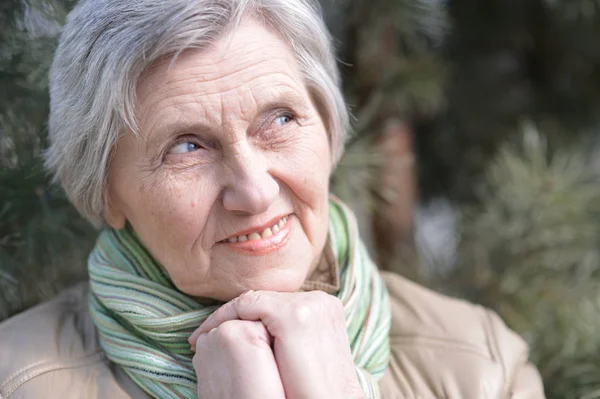 Mature Woman Enjoying Walk Nature Spring — Stock Photo, Image