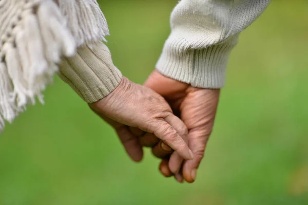 คู่รักผู้สูงอายุจับมือกัน — ภาพถ่ายสต็อก