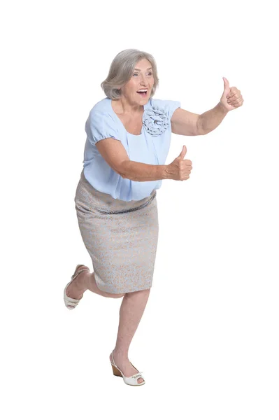 Веселая пожилая женщина — стоковое фото