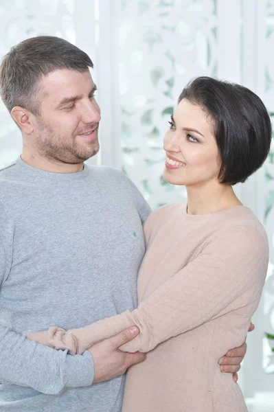 Happy Beautiful Young Couple Hugging — Stock Photo, Image