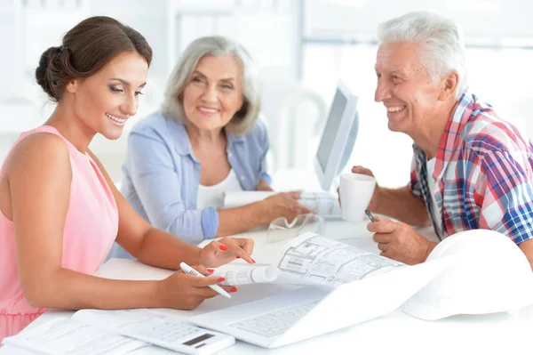 Group Architects Working Modern Office — Stock Photo, Image