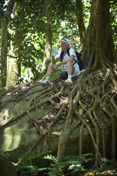 Retrato Anciano Bosque Tropical — Foto de Stock