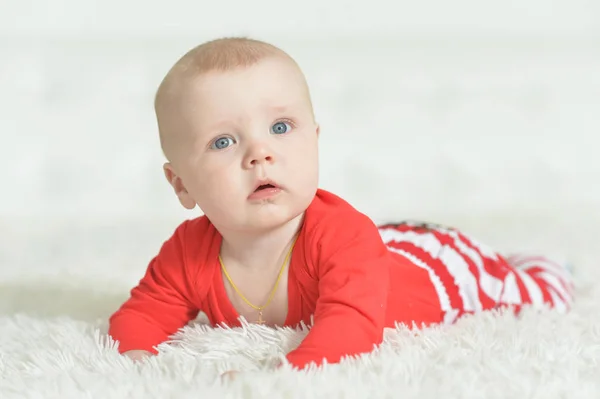 Adorable Bebé Niño Sobre Fondo Blanco — Foto de Stock