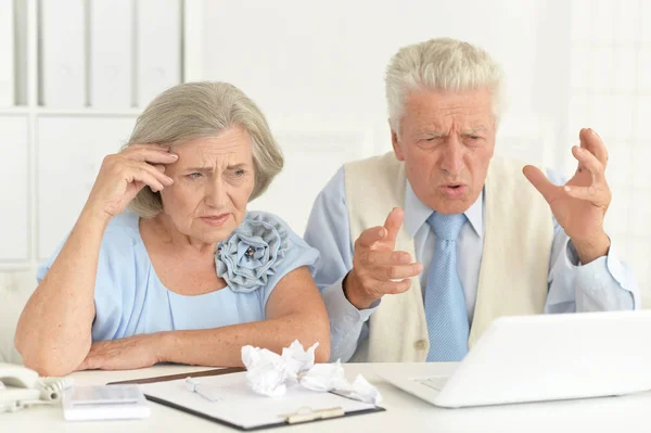 Portrait Senior Businesspeople Working Office — Stock Photo, Image