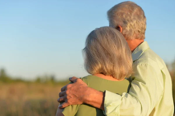 Beautiful Senior Couple Posing Outdoors — Stock Photo, Image