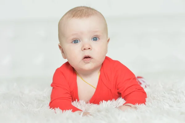 Adorable Baby Boy White Background — Stock Photo, Image