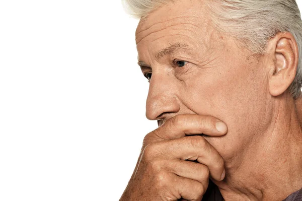 Portrait Senior Man Isolated White Background — Stock Photo, Image