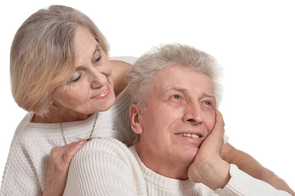 Happy Senior Couple White Background — Stock Photo, Image