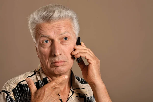 Senior Man Calling Phone — Stock Photo, Image