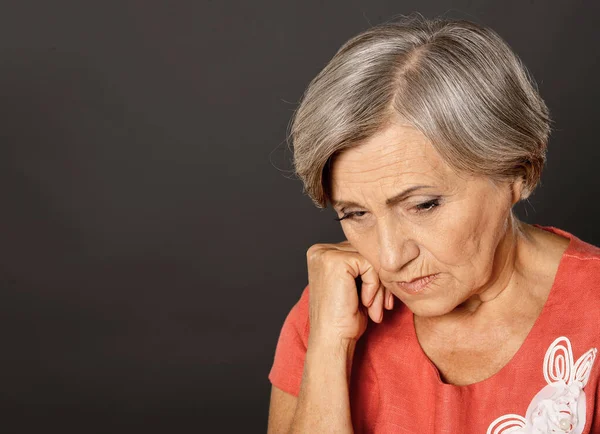 Sad Beautiful Senior Woman — Stock Photo, Image
