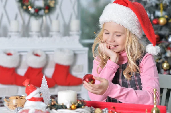 Beautiful Cute Happy Girl Christmas — Stock Photo, Image