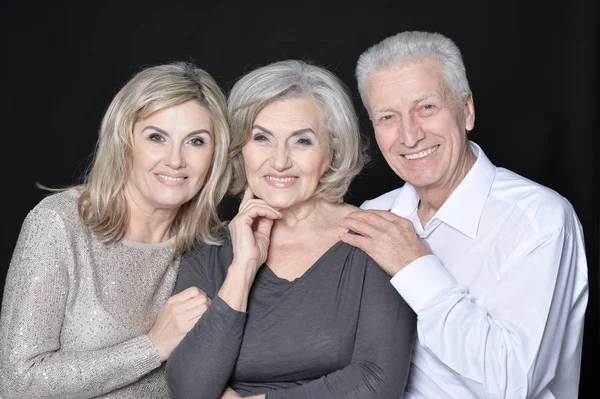 Retrato Homem Sênior Mulheres Isoladas Fundo Branco — Fotografia de Stock