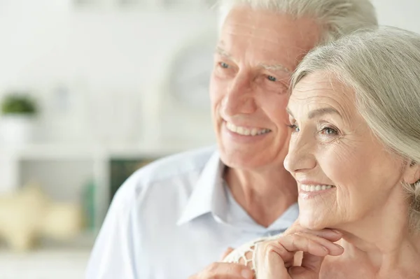 Cheerful Senior Couple Home — Stock Photo, Image