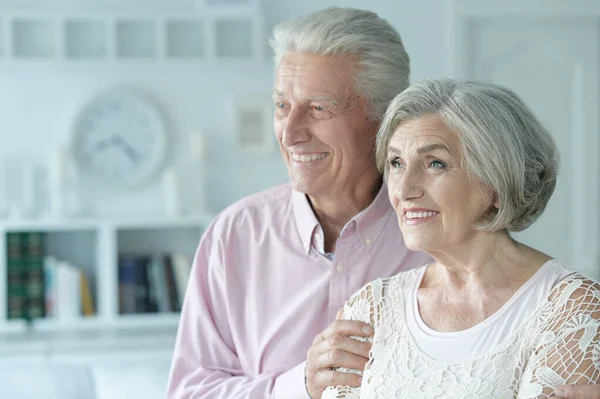 Cheerful Senior Couple Home — Stock Photo, Image