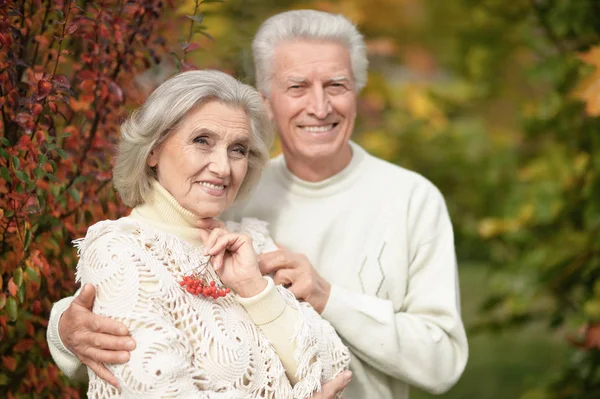 Portrait Beautiful Senior Couple Rowan Park — Stock Photo, Image