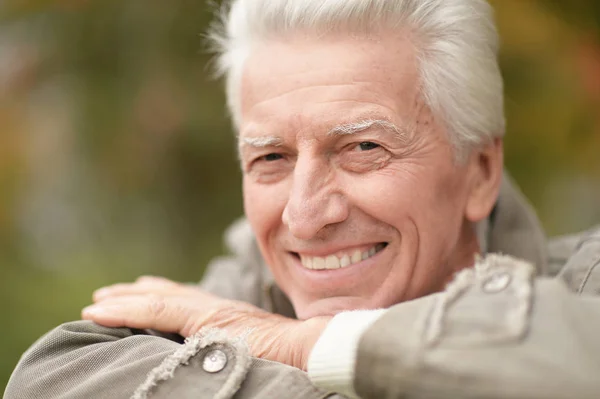 Портрет Счастливого Пожилого Человека Парке — стоковое фото