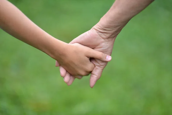 Granddaughter Grandmother Holding Hands — Stock Photo, Image