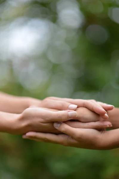 Granddaughter Grandmother Holding Hands — Stock Photo, Image