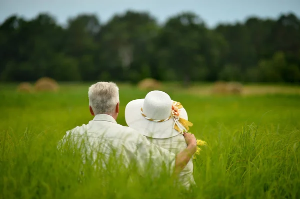 Glückliches Seniorenpaar Sommerpark — Stockfoto