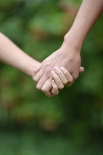 Granddaughter Grandmother Holding Hands — Stock Photo, Image