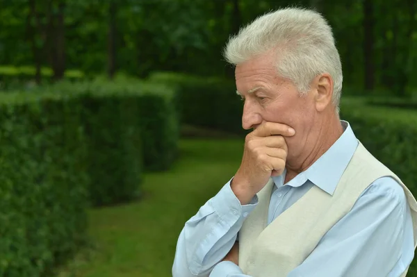 Portrait Sad Senior Man Thinking — Stock Photo, Image