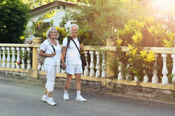 Elderly Couple Tourists Travel — Stock Photo, Image