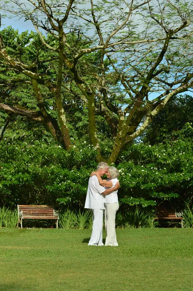 Hermosa Pareja Mayor Caucásica Parque Imagen De Stock