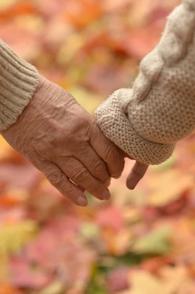 Großmutter Und Enkelin Händchen Haltend Aus Nächster Nähe — Stockfoto