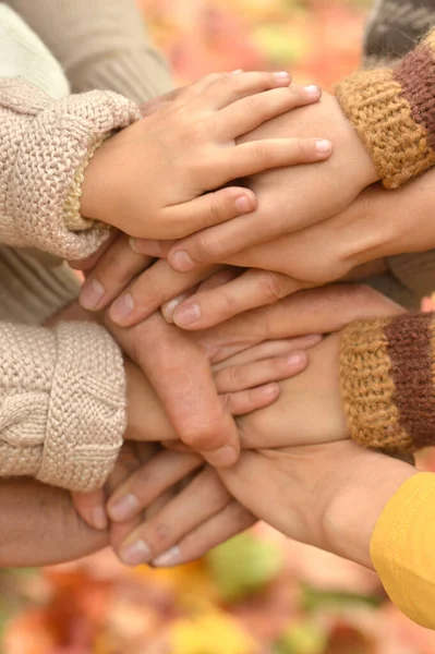 Family Putting Hands Together — Stock Photo, Image