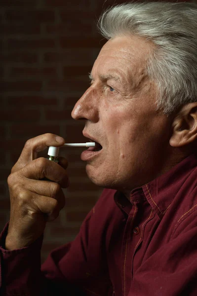 Portrait Sick Senior Man — Stock Photo, Image