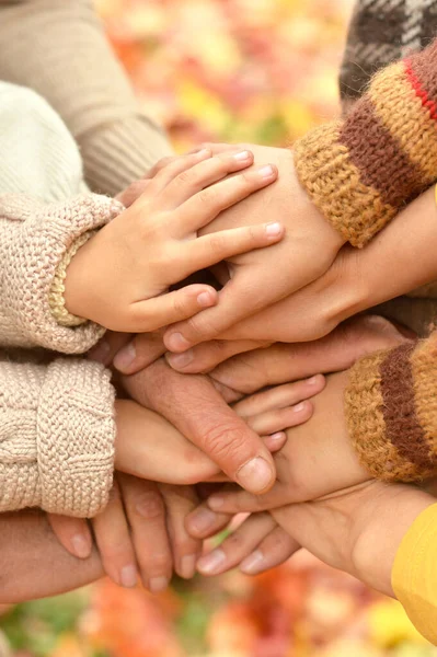 Family Putting Hands Together — Stock Photo, Image