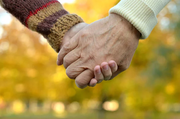 Boy Grandfather Hands Together Natural Background — Stock Photo, Image