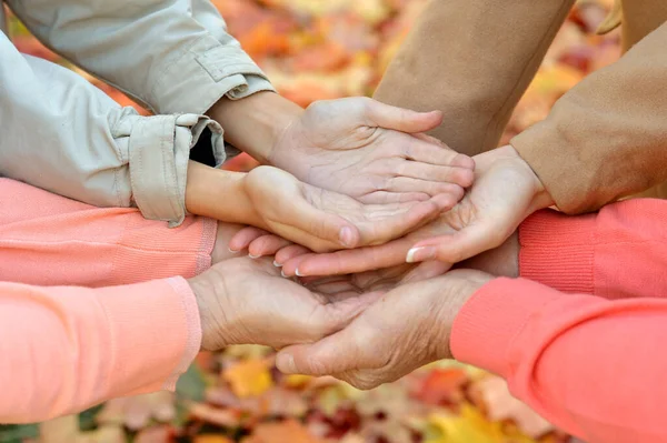 Cropped Image Family Putting Hands Together — Stock Photo, Image