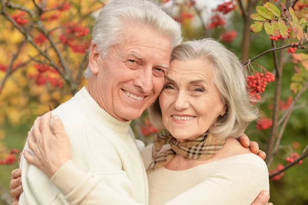 Portrait Beau Couple Personnes Âgées Embrassant — Photo