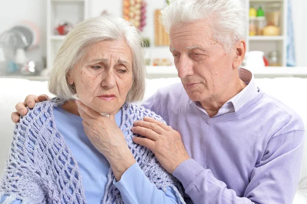 Retrato Anciano Enfermo Hombre Casa — Foto de Stock