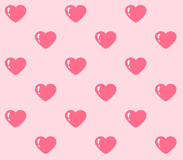 Patrón de San Valentín sin costuras con corazones rosados sobre fondo rosa claro — Archivo Imágenes Vectoriales