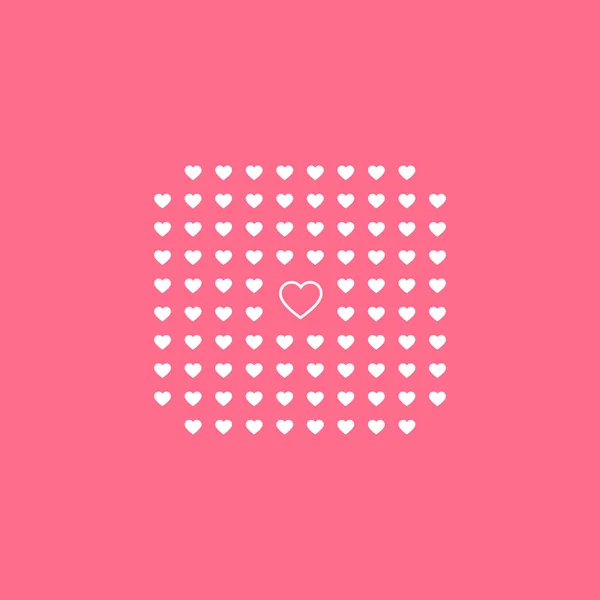 Cartão de São Valentim com corações brancos no fundo rosa — Vetor de Stock