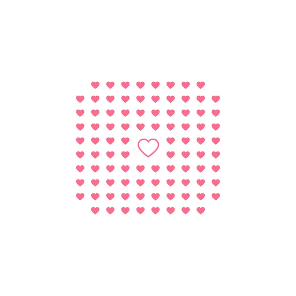 Tarjeta de San Valentín con corazones rosados sobre fondo blanco — Archivo Imágenes Vectoriales