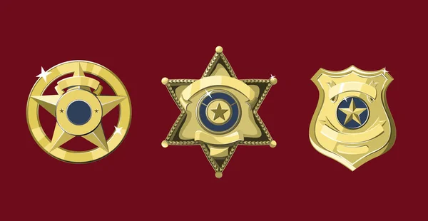 Metalen sheriff en politie badge — Stockvector