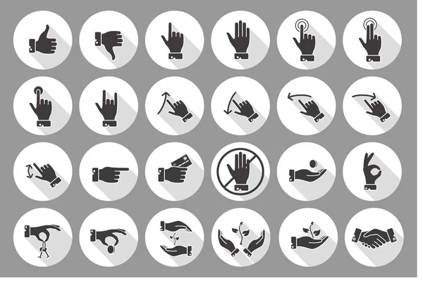 Hands icons set — Stock Vector